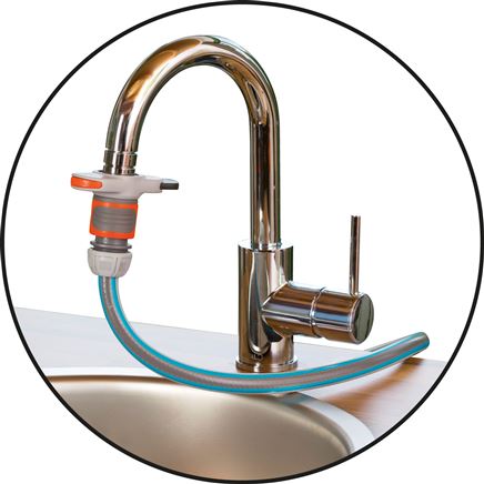 Anwendungsbeispiel: Gardena-Adapter für Indoor-Wasserhähne