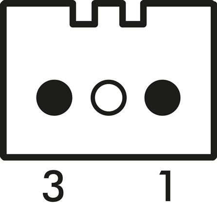 Schematic symbol: Connection with rectangular plug H